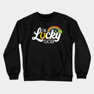 One Lucky Teacher St Patricks Day Shamrock Kindergarten Crewneck Sweatshirt